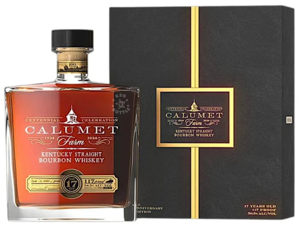 Calumet Farm 17 Years 100th Anniversary Glass Decanter Kentucky Straight Bourbon Whiskey